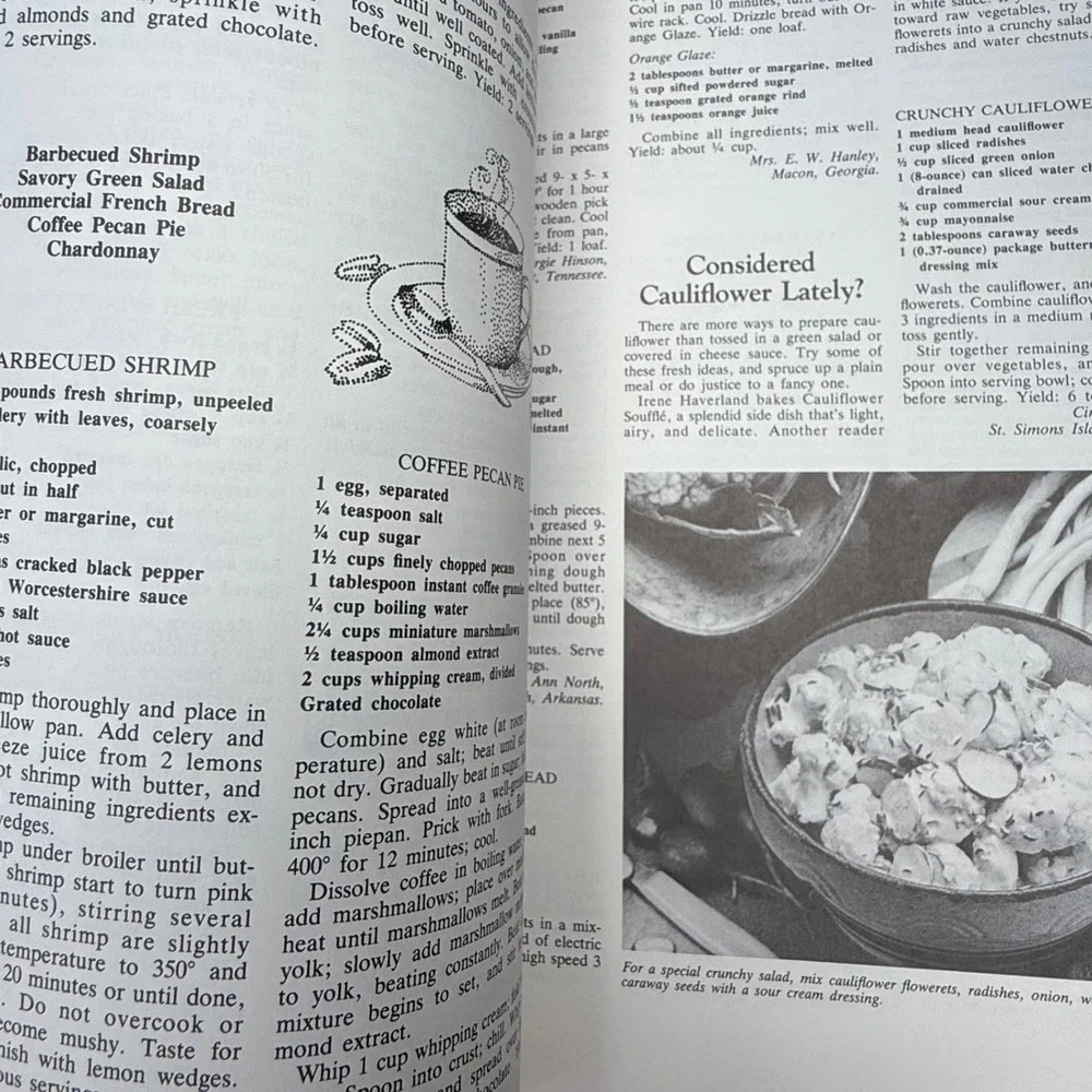 Southern Living 1982 Annual Recipes‎ Cookbook Vintage Cooking Charts